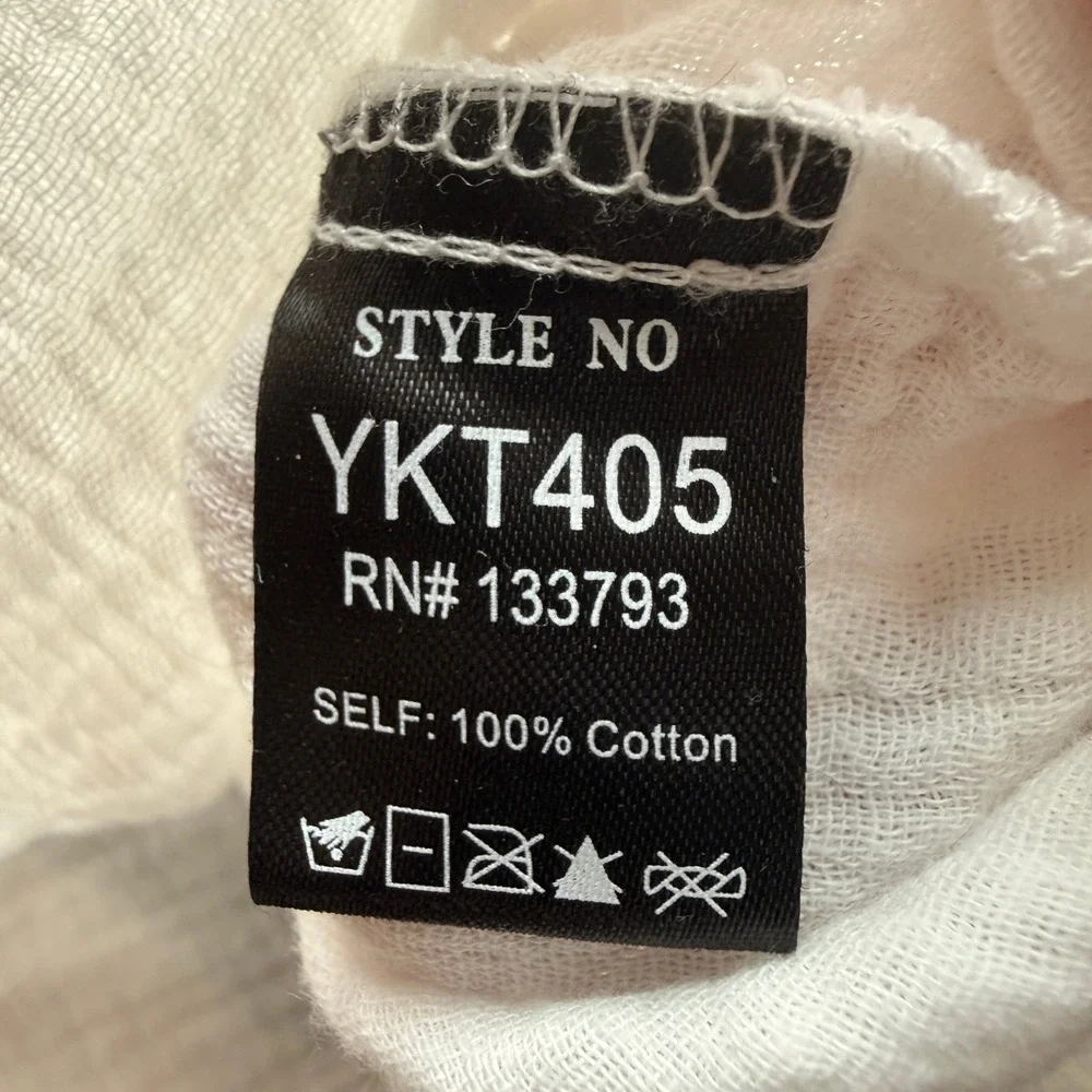 POL Women's White Oversized‎ Gauze Blouse Size L